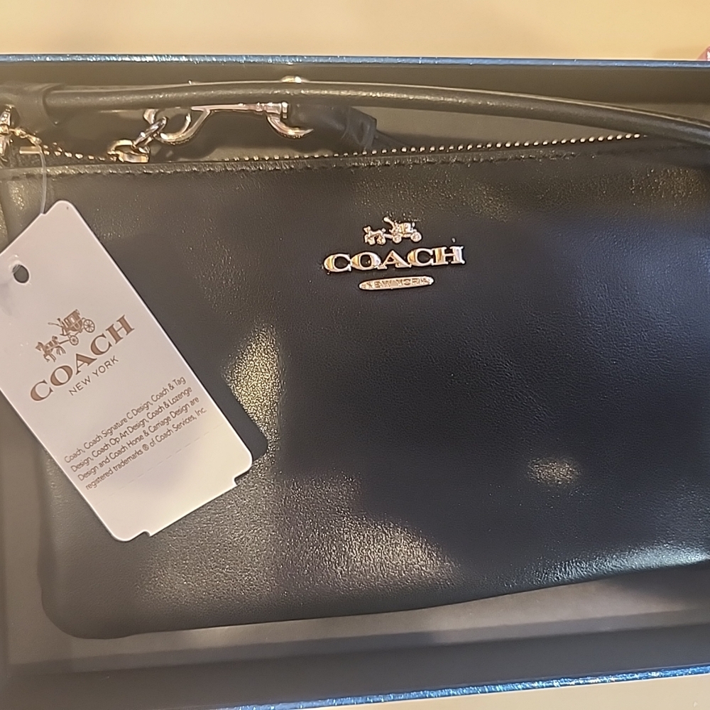 Coach Blue Glitter Wristlet